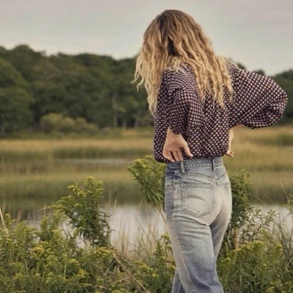 DÔEN Blouse Doen Ojai Printed Button Front Top in Harbor Medallion D’Arles - Picture 4 of 16